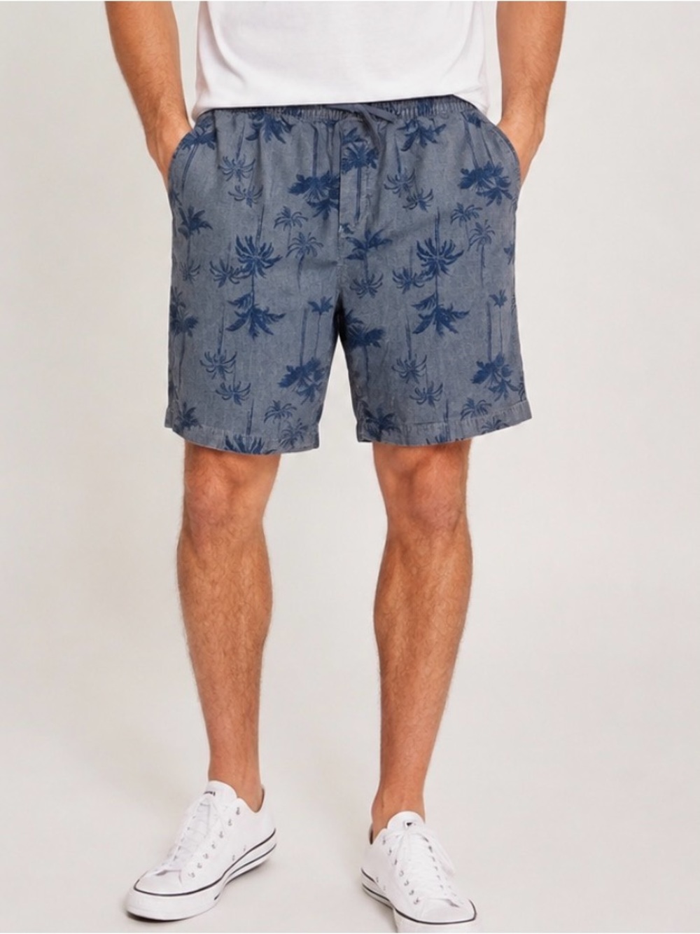 George Men's Dark Blue Elastic Waist Shorts
